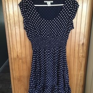 American Rag navy and white polka dot dress size L